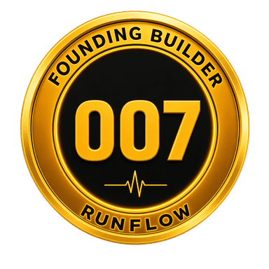 Founding Builder badge — example, numbered 007