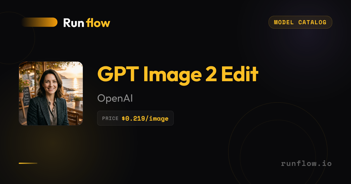GPT Image 2 Edit API — OpenAI Image Editing | Runflow